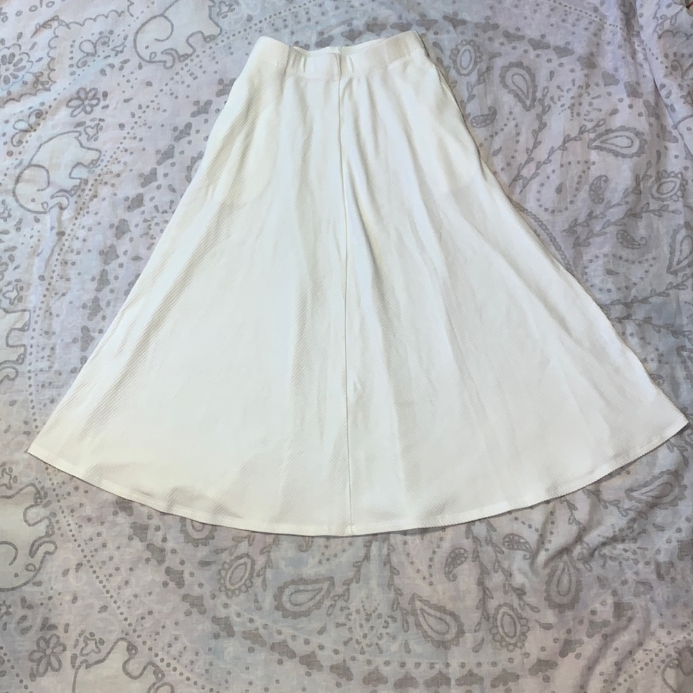 Reformation Molly Ribbed White Midi Skirt Sz XS